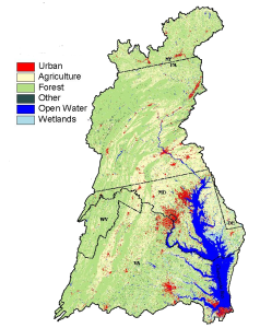Land use in the Chesapeake Bay watershed.